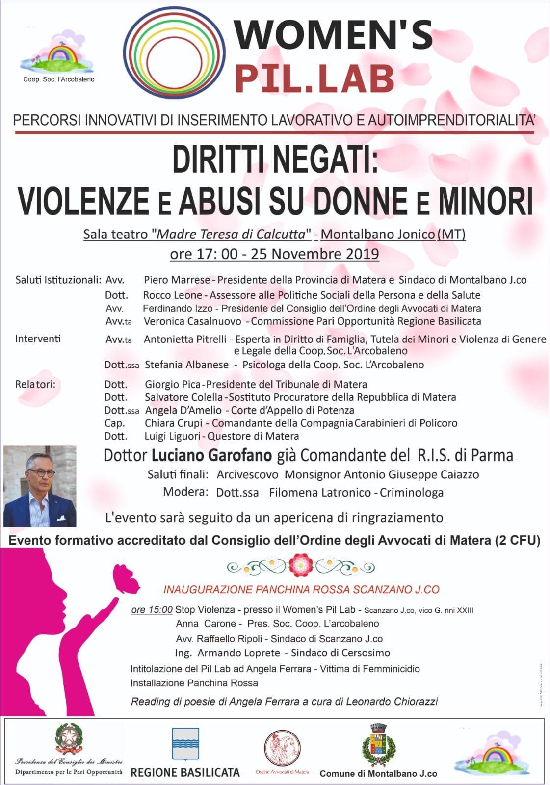 Violenza Sulle Donne Il 25 Novembre Importante Giornata Seminariale A Montalbano Jonico